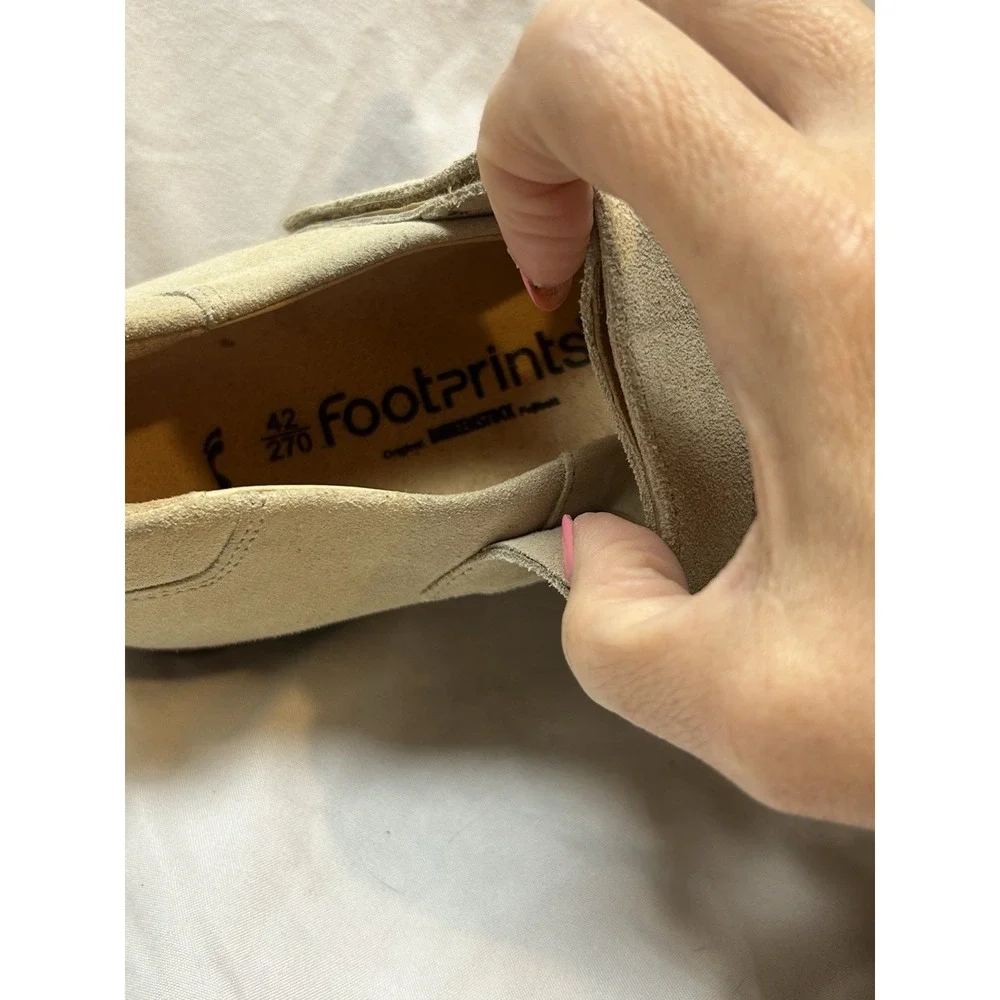 Birkenstock Footprints Pittsburg Mary Janes Taupe Suede Leather Shoes 42 US 11